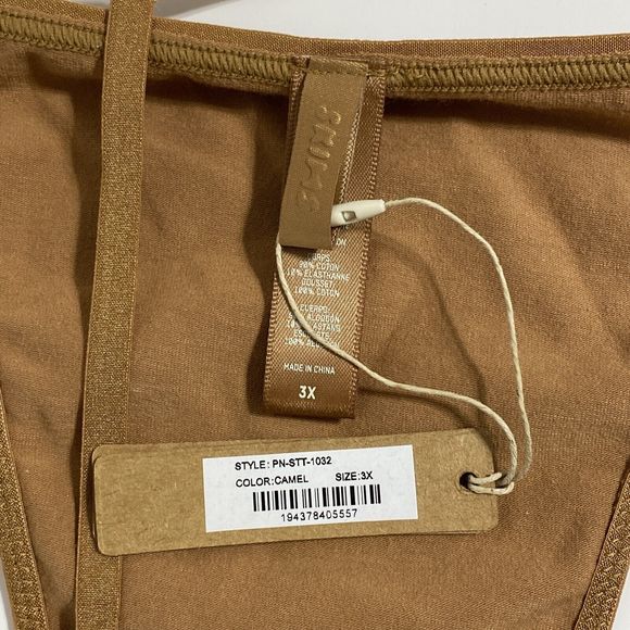SKIMS Thin Line Thong Women's 3X Camel Brown T-string G-string Sexy NEW - Picture 10 of 10